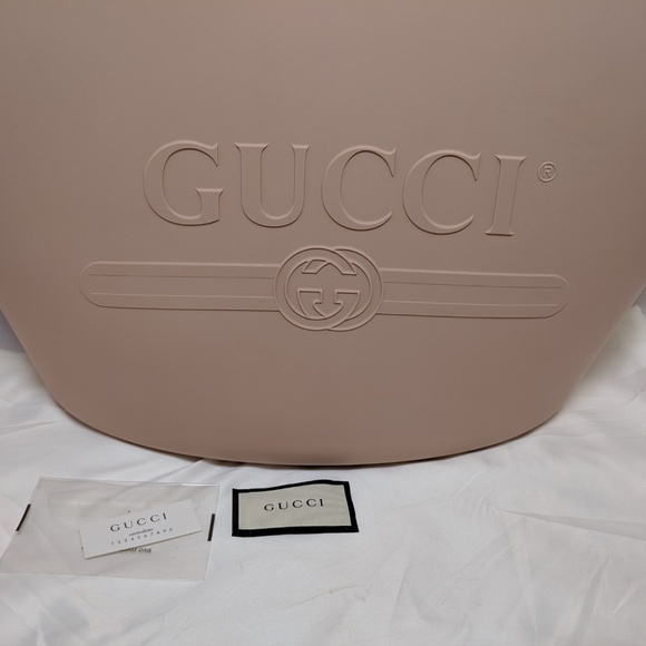 SOLD Gucci Logo Beige Rubber Tote - Picture 6 of 6